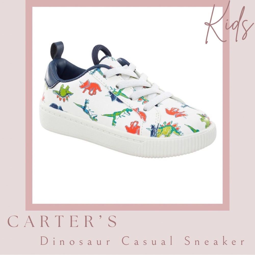 2 for $10/Carter’s Dinosaur Casual White Sneaker